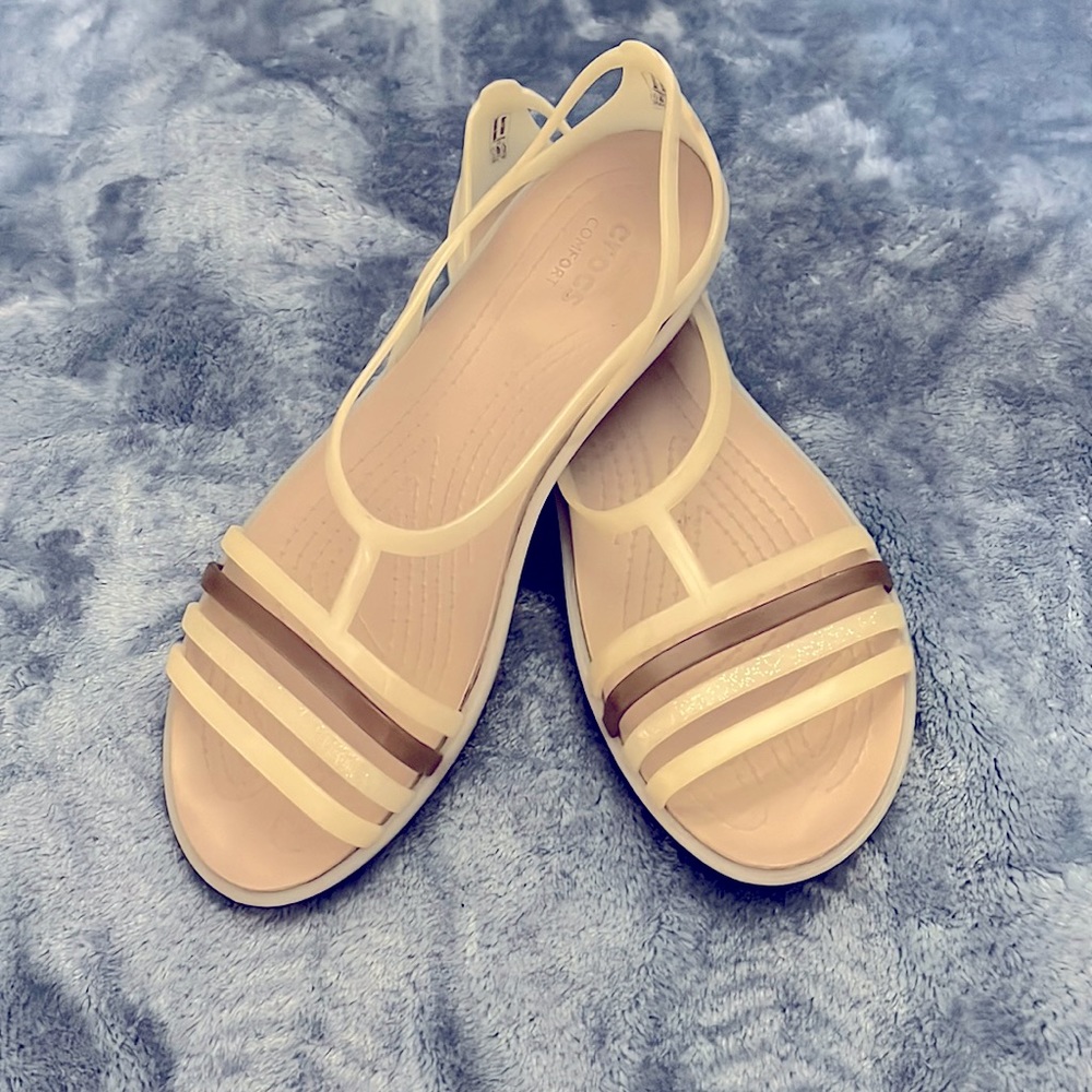 Clear and sparkle Crocs sandals. Size 9.